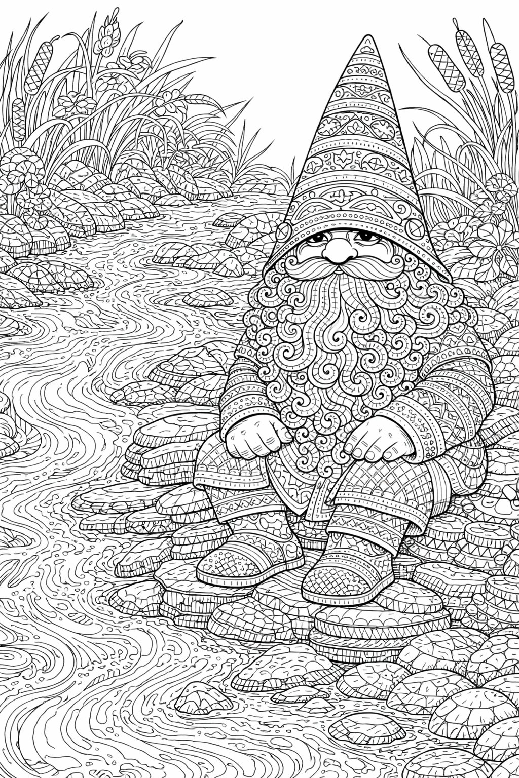 Gnomes Adult Coloring Book – 30 Detailed Pages (Printable PDF) - Image 7