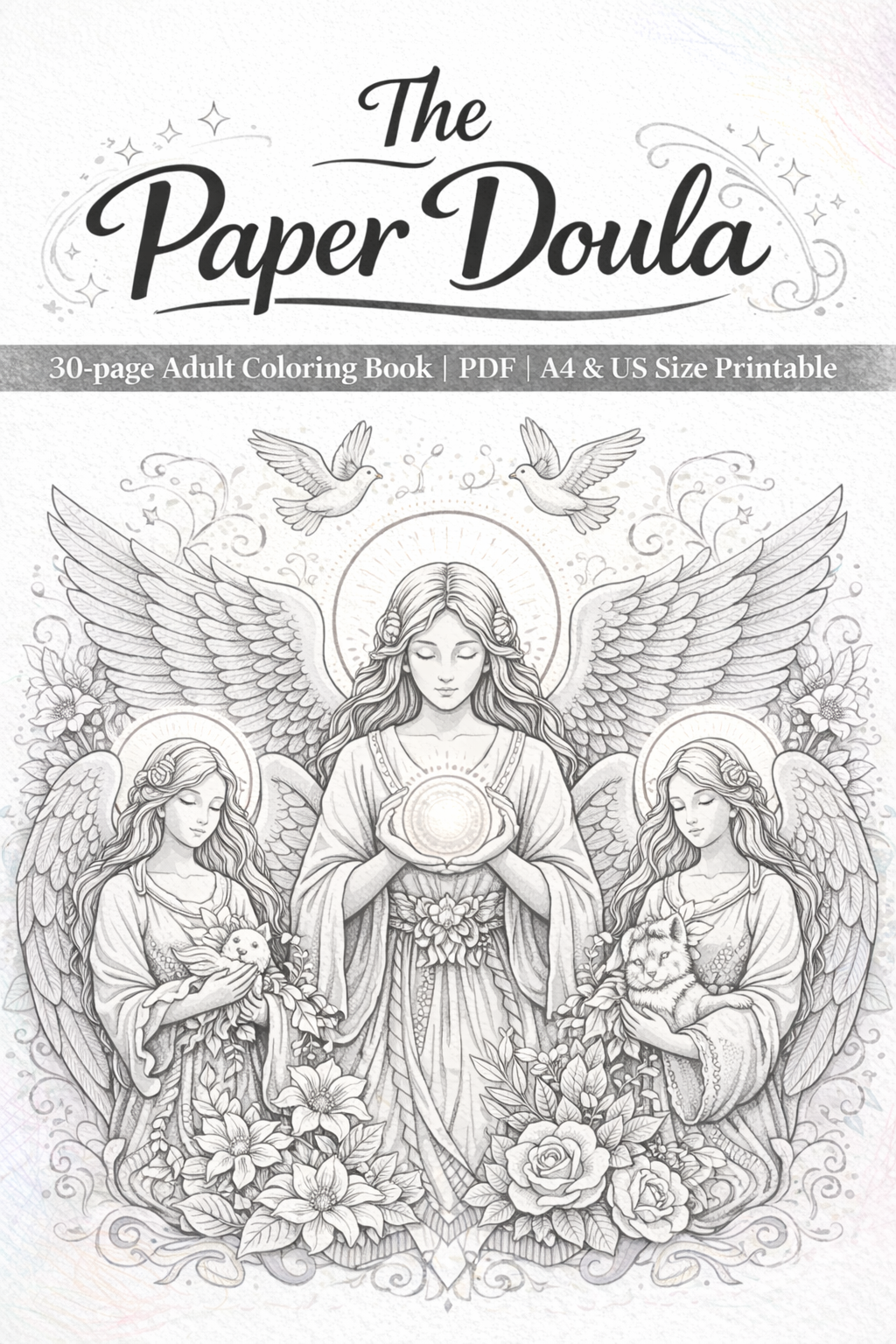 angels coloring book cover page