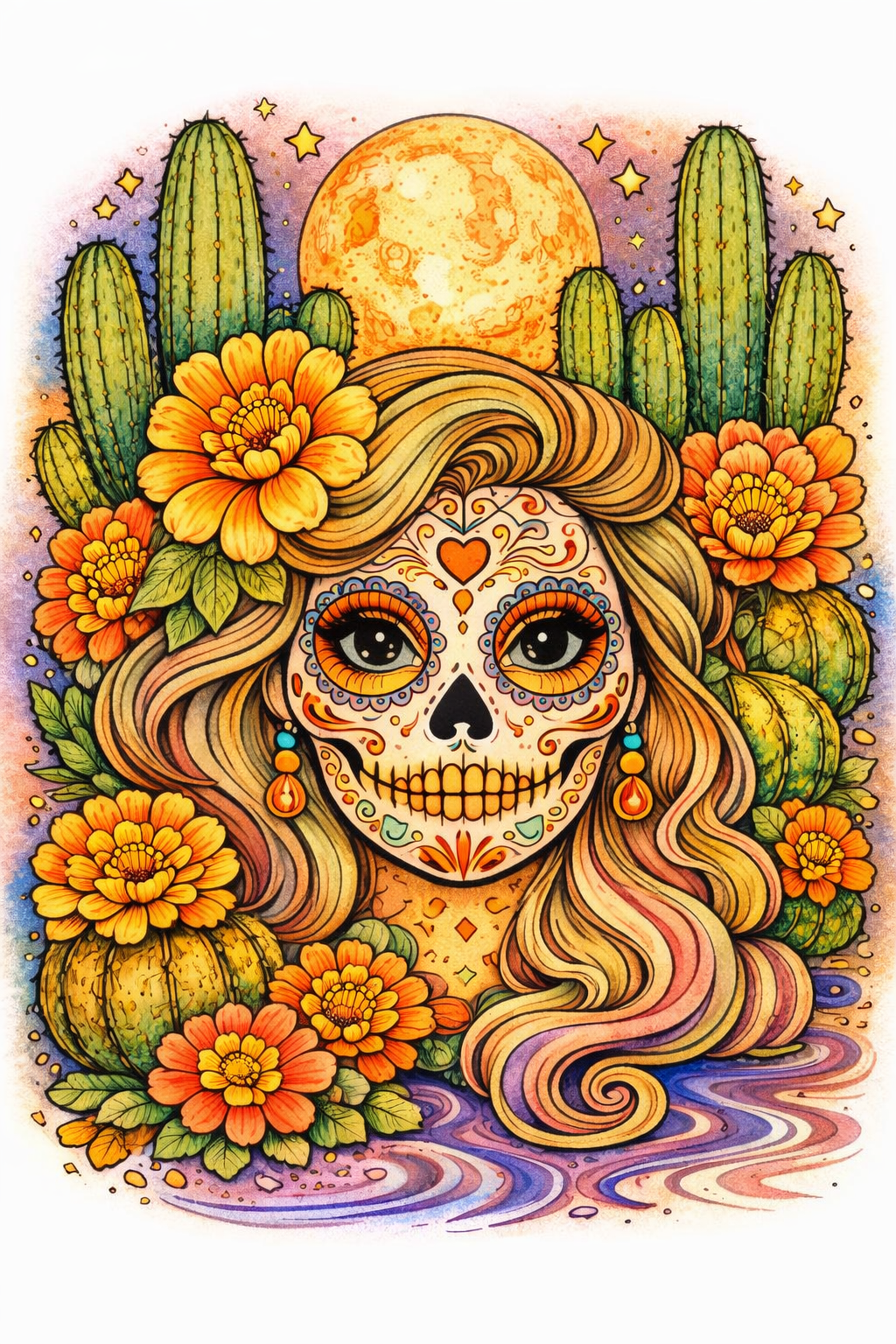 Female Sugar Skulls Adult Coloring Book – 30 Detailed Pages - Image 2
