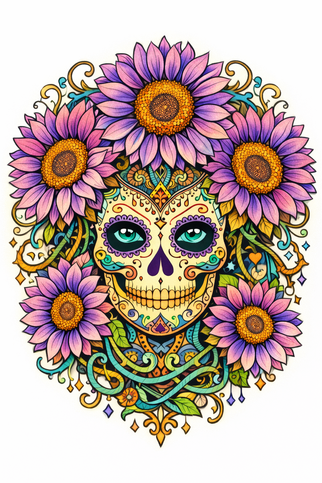 Female Sugar Skulls Adult Coloring Book – 30 Detailed Pages - Image 4