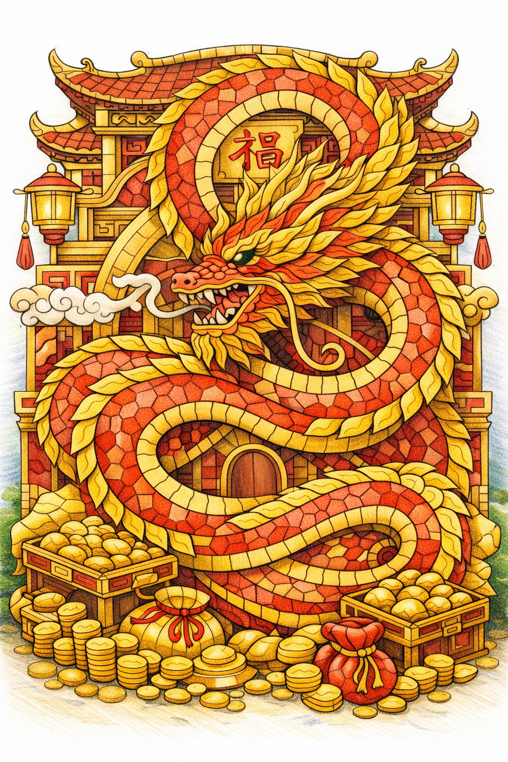 Chinese Dragons Adult Coloring Book – 30 Detailed Pages - Image 5