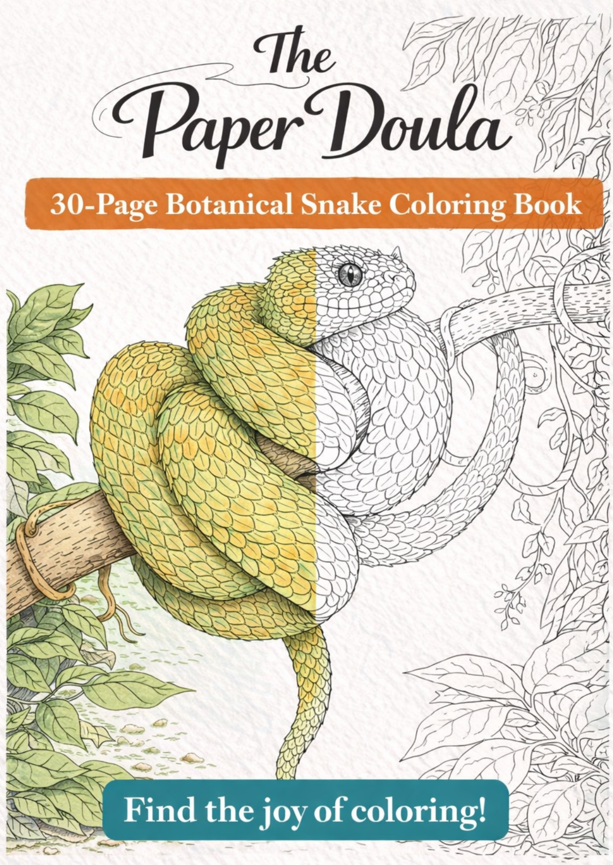 Snakes Coloring Book for Adults – 30 Printable Pages for Relaxation & Mindfulness - Image 2