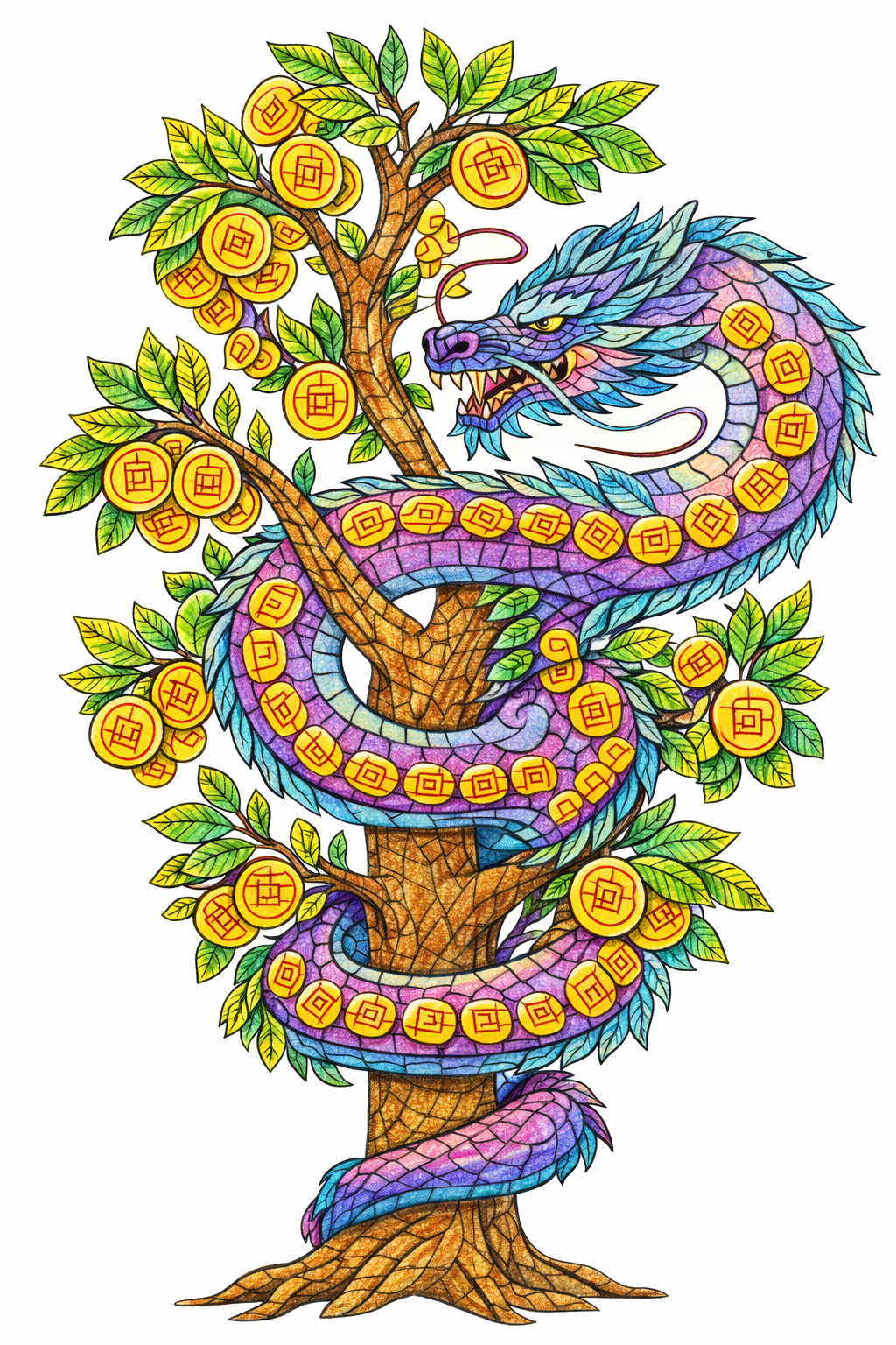 Chinese Dragons Adult Coloring Book – 30 Detailed Pages - Image 3