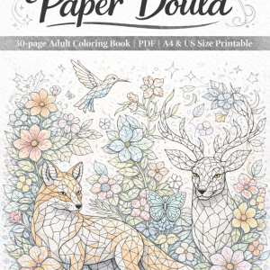mosaic animals coloring book cover page