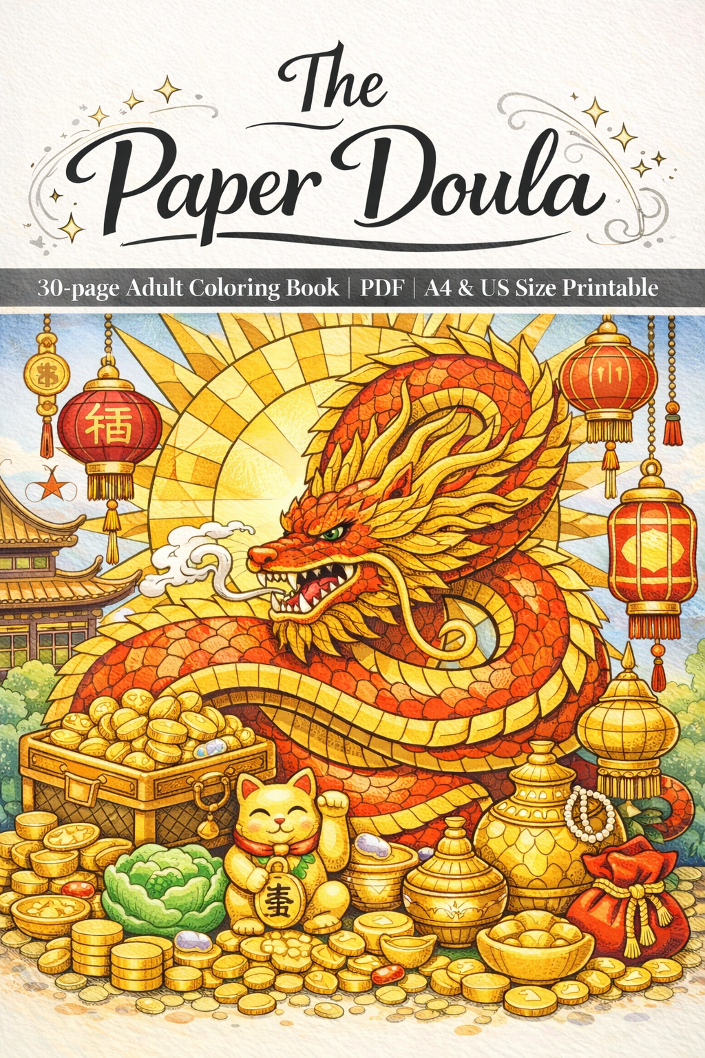Chinese Dragons Coloring Book
