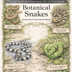 snakes coloring book cover page of printable pdf