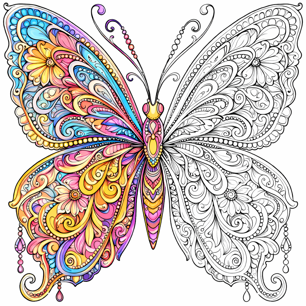 Phantasy Butterflies Coloring Book for Adults – 30 Printable Pages for Relaxation & Stress Relief - Image 2