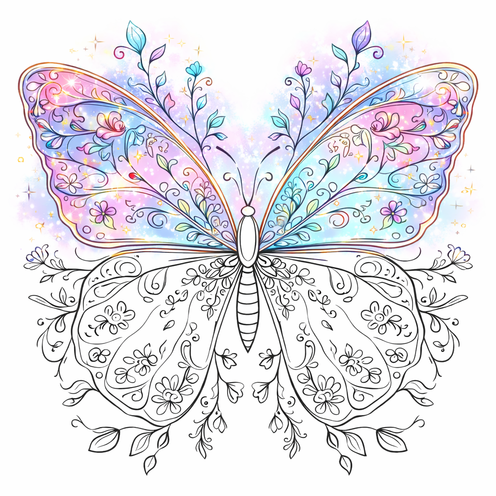Phantasy Butterflies Coloring Book for Adults – 30 Printable Pages for Relaxation & Stress Relief - Image 4